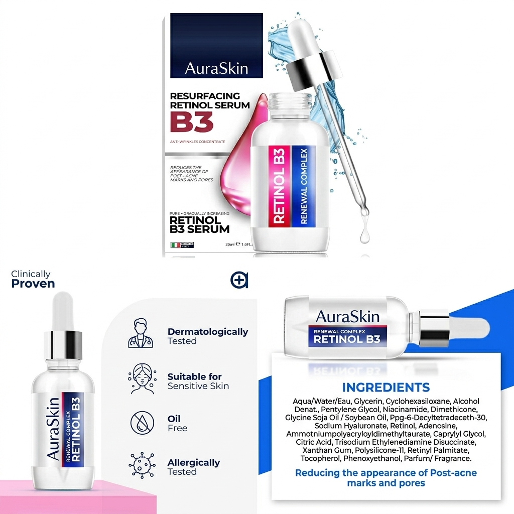 AuraSkin B3 + Retinol Renewal Elixir